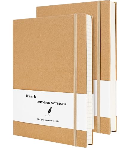 Amazon | XYark A5 ドットグリッド クラフトノート ジャーナル ハード